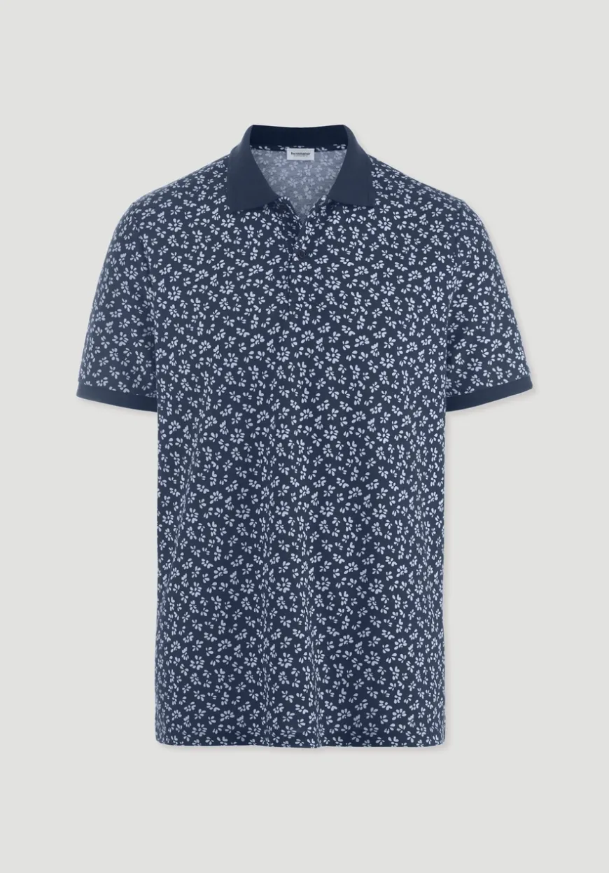 hessnatur Print Piqué Polo Relaxed aus reiner Bio-Baumwolle von|Herren T-Shirts