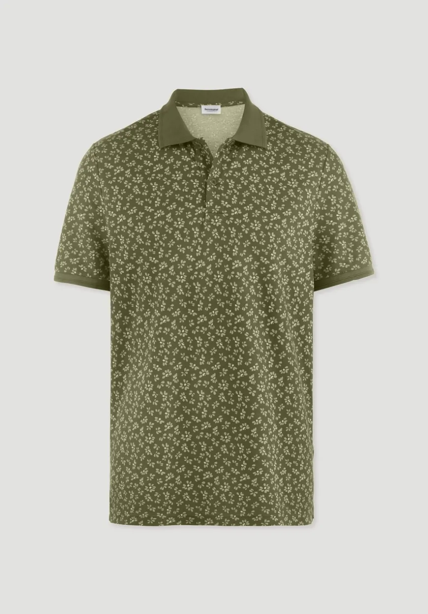 hessnatur Print Piqué Polo Relaxed aus reiner Bio-Baumwolle von|Herren T-Shirts