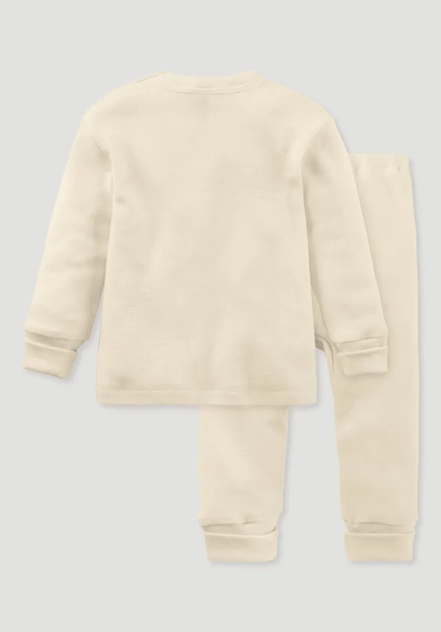 hessnatur Pyjama aus Bio-Baumwolle mit Bio-Merinowolle und Seide von| Pyjamas & Schlafoveralls|Baby Nachtwäsche