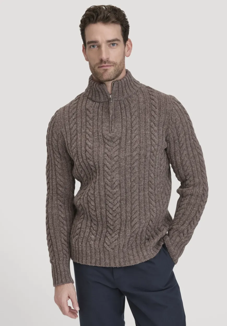hessnatur Rhön Strick Troyer Regular aus regionaler Schurwolle von|Herren Pullover