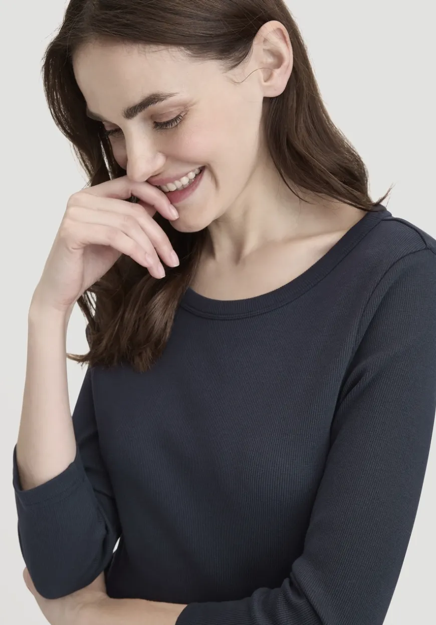 hessnatur Rib Kleid Midi Slim aus Bio-Baumwolle von|Damen Kleider & Röcke