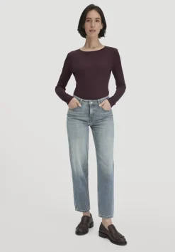 hessnatur Rib Shirt Slim aus Bio-Merinowolle und TENCEL™ Lyocell von|Damen Shirts & Tops