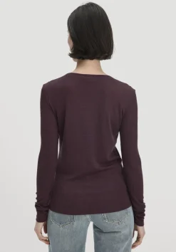 hessnatur Rib Shirt Slim aus Bio-Merinowolle und TENCEL™ Lyocell von|Damen Shirts & Tops