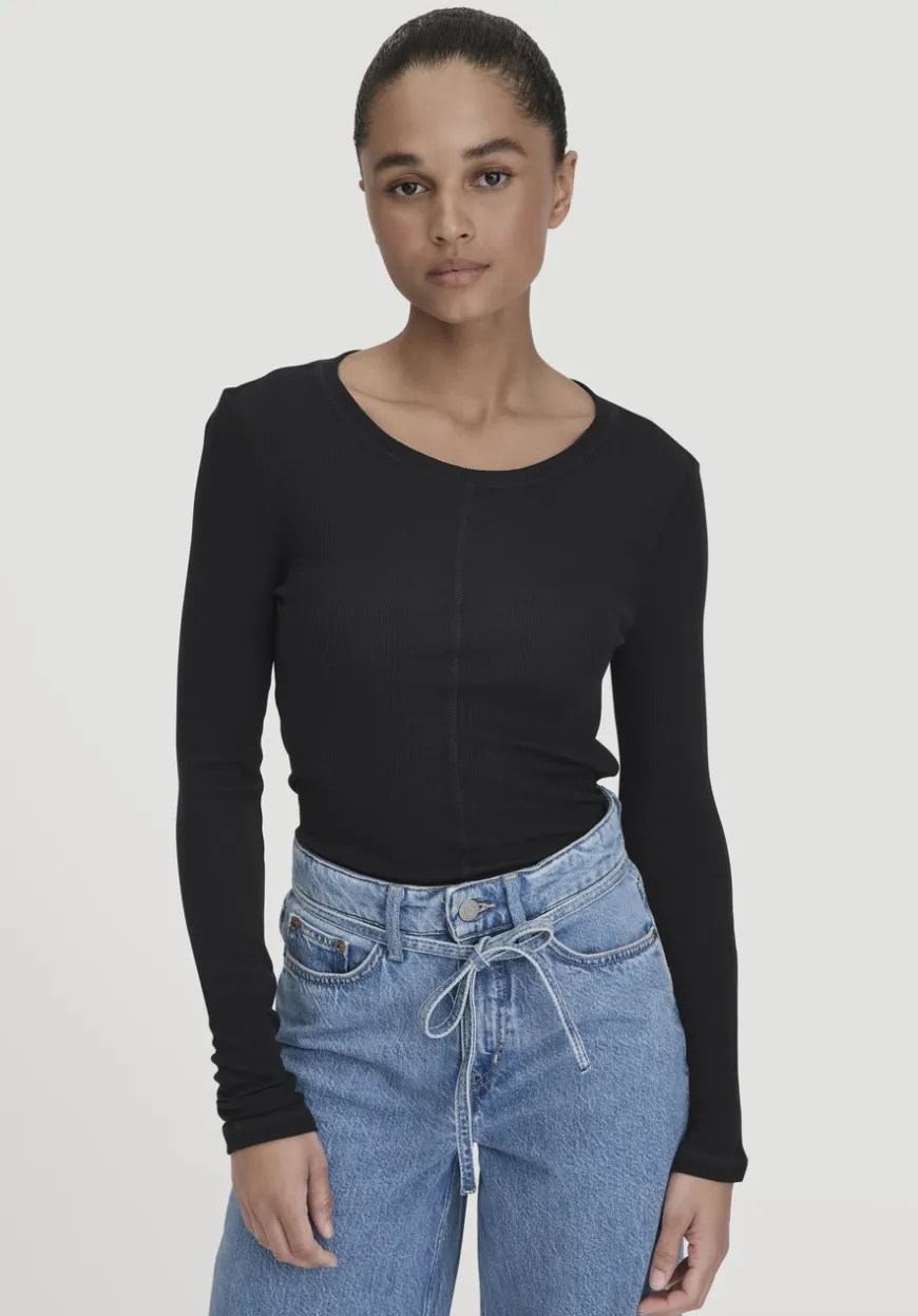 hessnatur Rib Shirt Slim aus Bio-Merinowolle und TENCEL™ Lyocell von|Damen Shirts & Tops