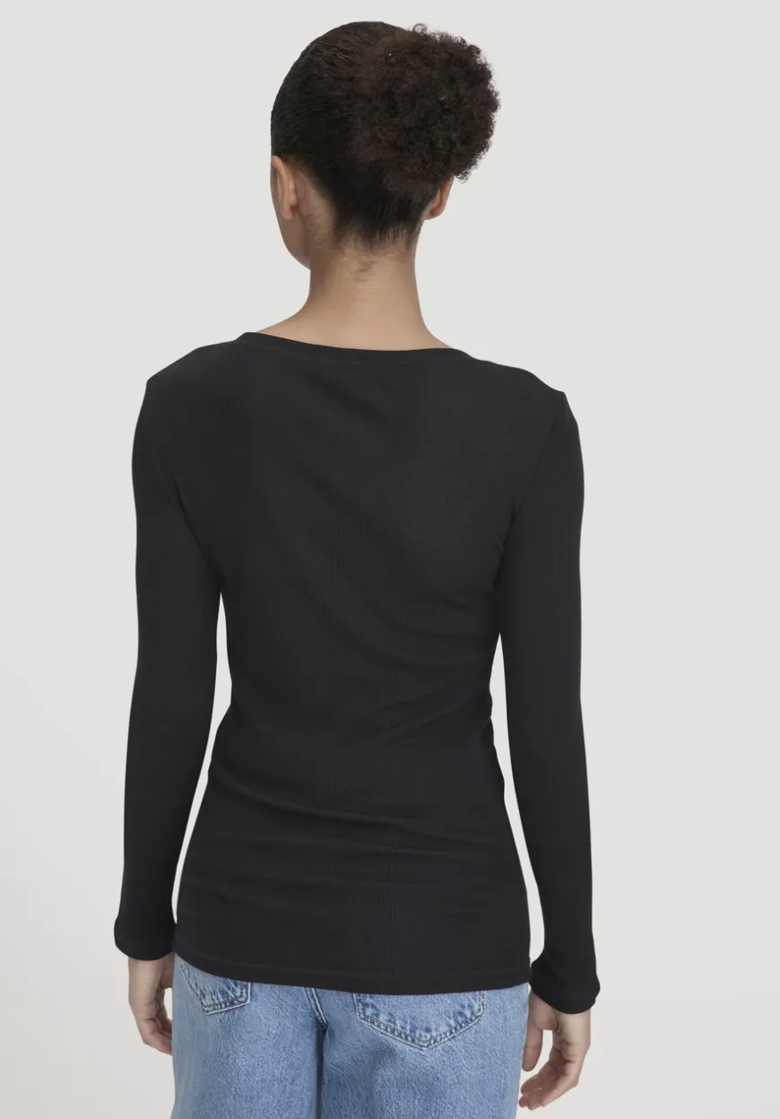 hessnatur Rib Shirt Slim aus Bio-Merinowolle und TENCEL™ Lyocell von|Damen Shirts & Tops