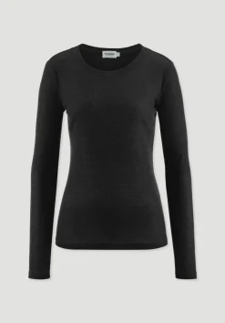 hessnatur Rib Shirt Slim aus Bio-Merinowolle und TENCEL™ Lyocell von|Damen Shirts & Tops