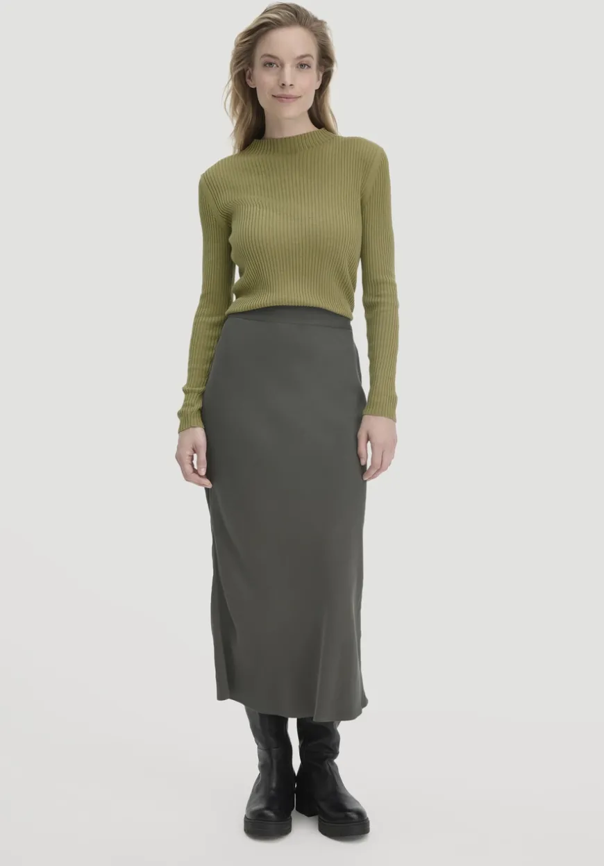 hessnatur Rock Midi Regular aus reiner LENZING™ ECOVERO™ Viskose von|Damen Kleider & Röcke