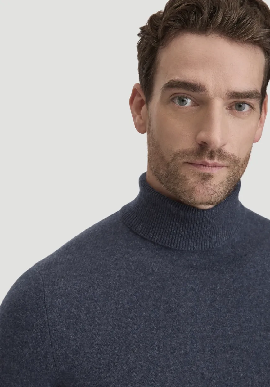 hessnatur Rollkragen Pullover Regular aus Bio-Merinowolle mit Cashmere von|Herren Pullover|Strick