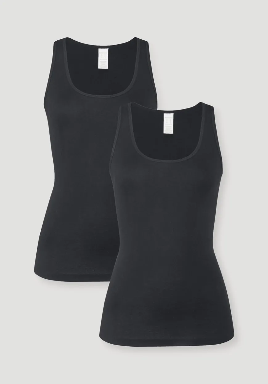 hessnatur Rundhals Tanktop im 2-Pack PURE COTTON aus reiner Bio-Baumwolle von|Damen Unterhemden|Unterhemden