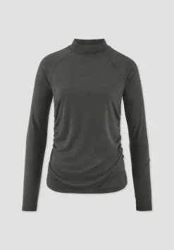 hessnatur Shirt Langarm Slim ACTIVE FUNCTIONAL aus Bio-Merinowolle und TENCEL™ Lyocell von|Damen Shirts & Tops|Yoga & Activewear