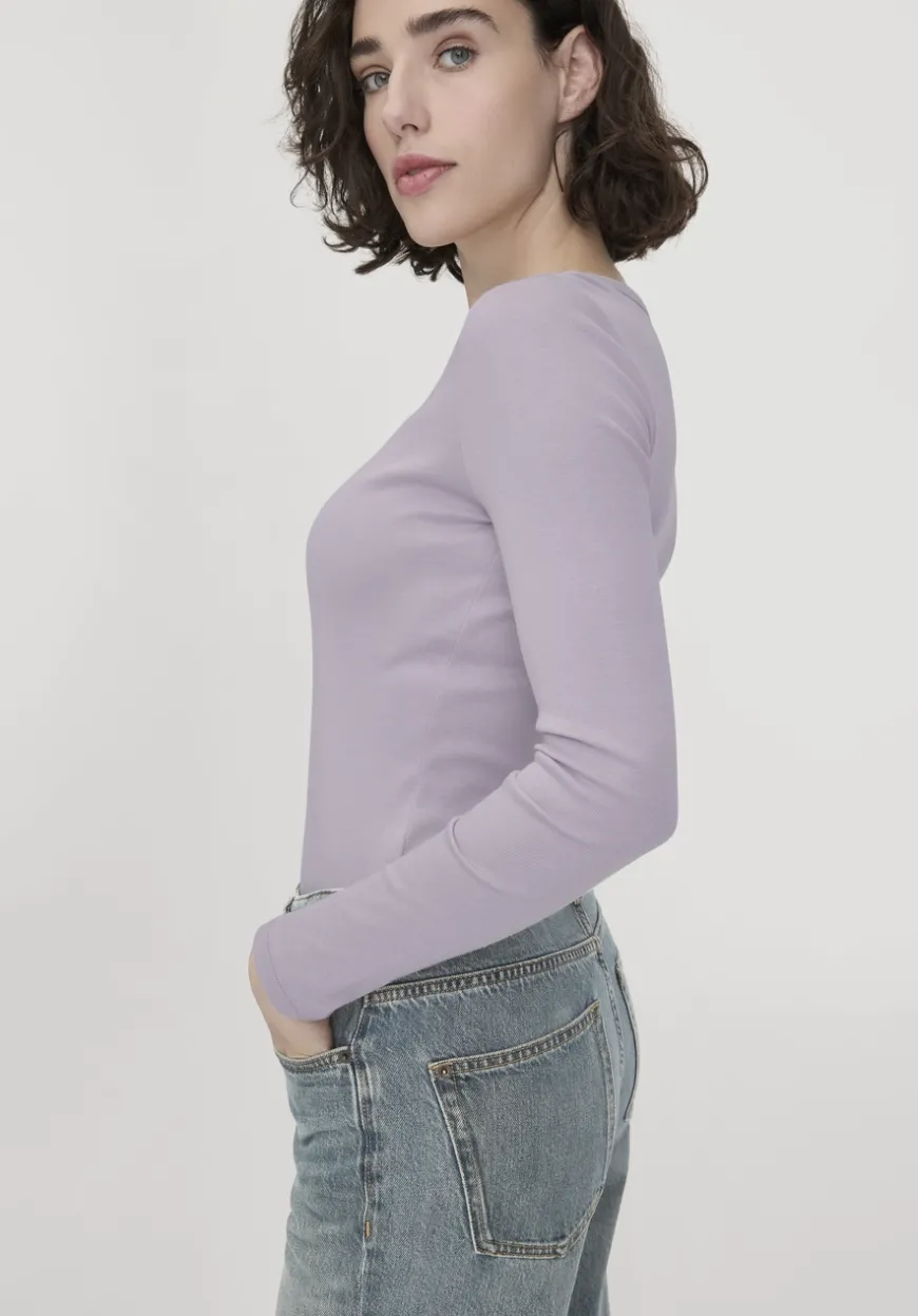 hessnatur Softrib Longsleeve Fitted aus Bio-Baumwolle und TENCEL™ Modal von|Damen Shirts & Tops|T-Shirts
