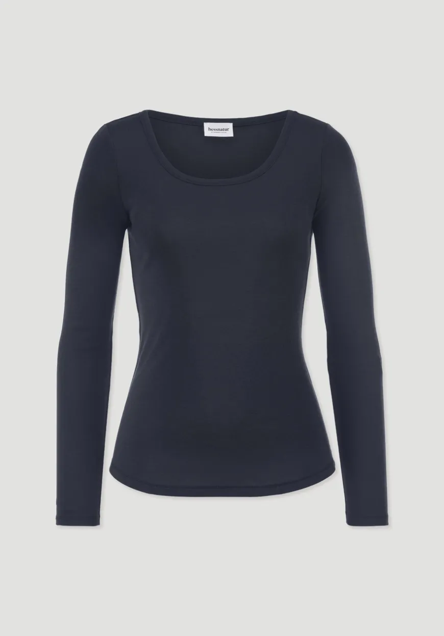 hessnatur Softrib Longsleeve Fitted aus Bio-Baumwolle und TENCEL™ Modal von|Damen Shirts & Tops