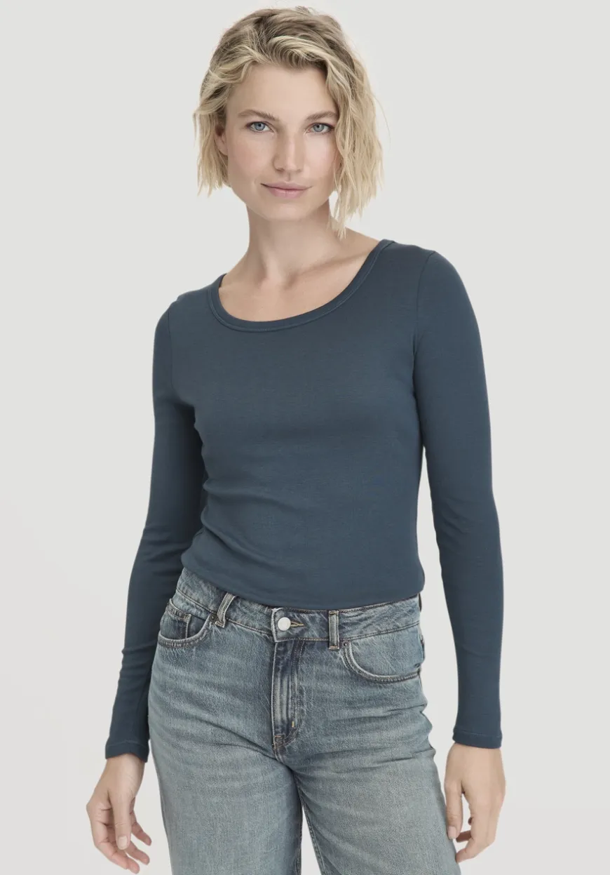 hessnatur Softrib Longsleeve Fitted aus Bio-Baumwolle und TENCEL™ Modal von|Damen Shirts & Tops|T-Shirts