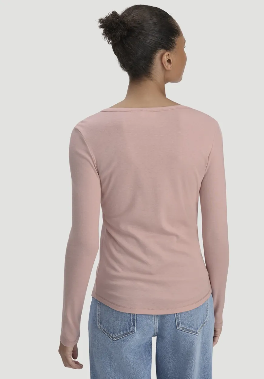 hessnatur Softrib Longsleeve Henley Fitted aus Bio-Baumwolle und Tencel™ Modal von|Damen Shirts & Tops