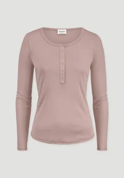 hessnatur Softrib Longsleeve Henley Fitted aus Bio-Baumwolle und Tencel™ Modal von|Damen Shirts & Tops