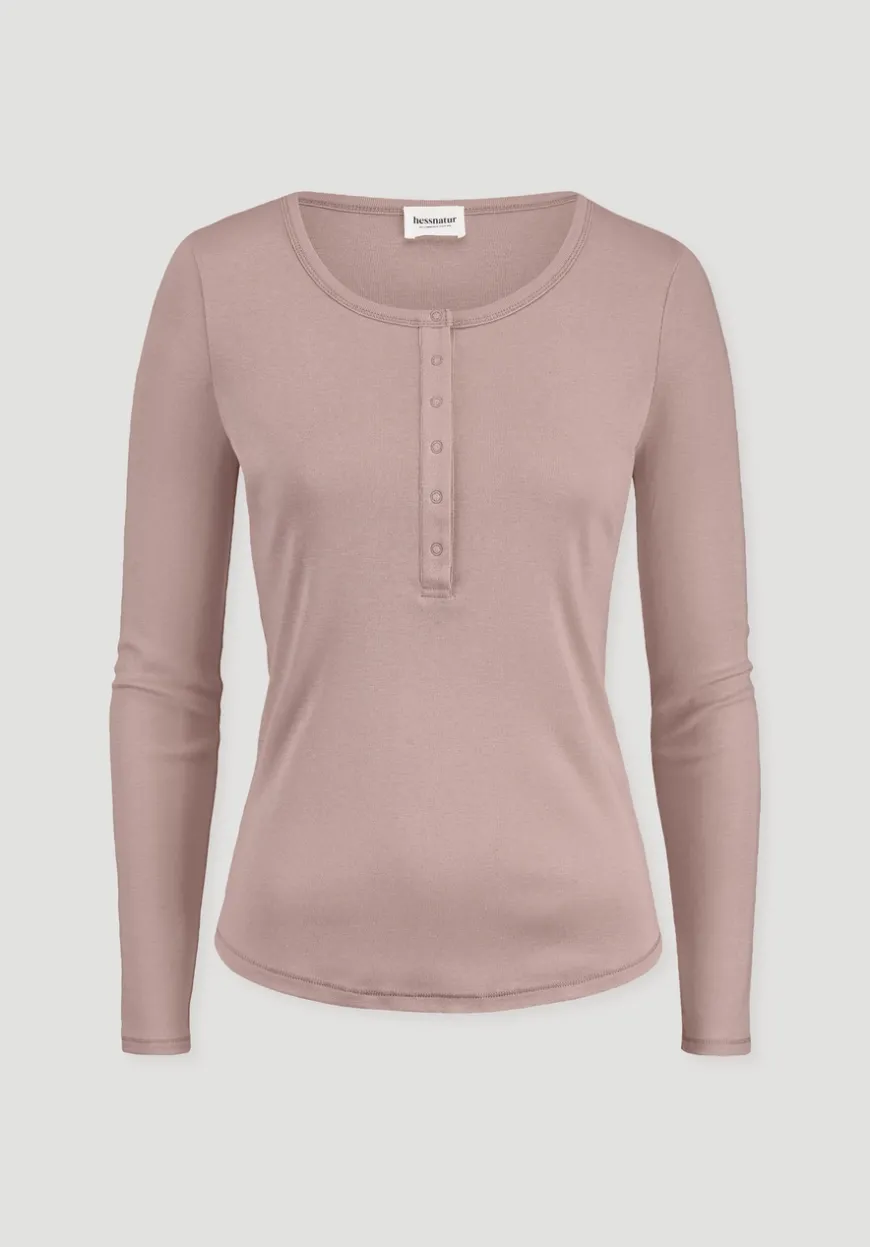 hessnatur Softrib Longsleeve Henley Fitted aus Bio-Baumwolle und Tencel™ Modal von|Damen Shirts & Tops