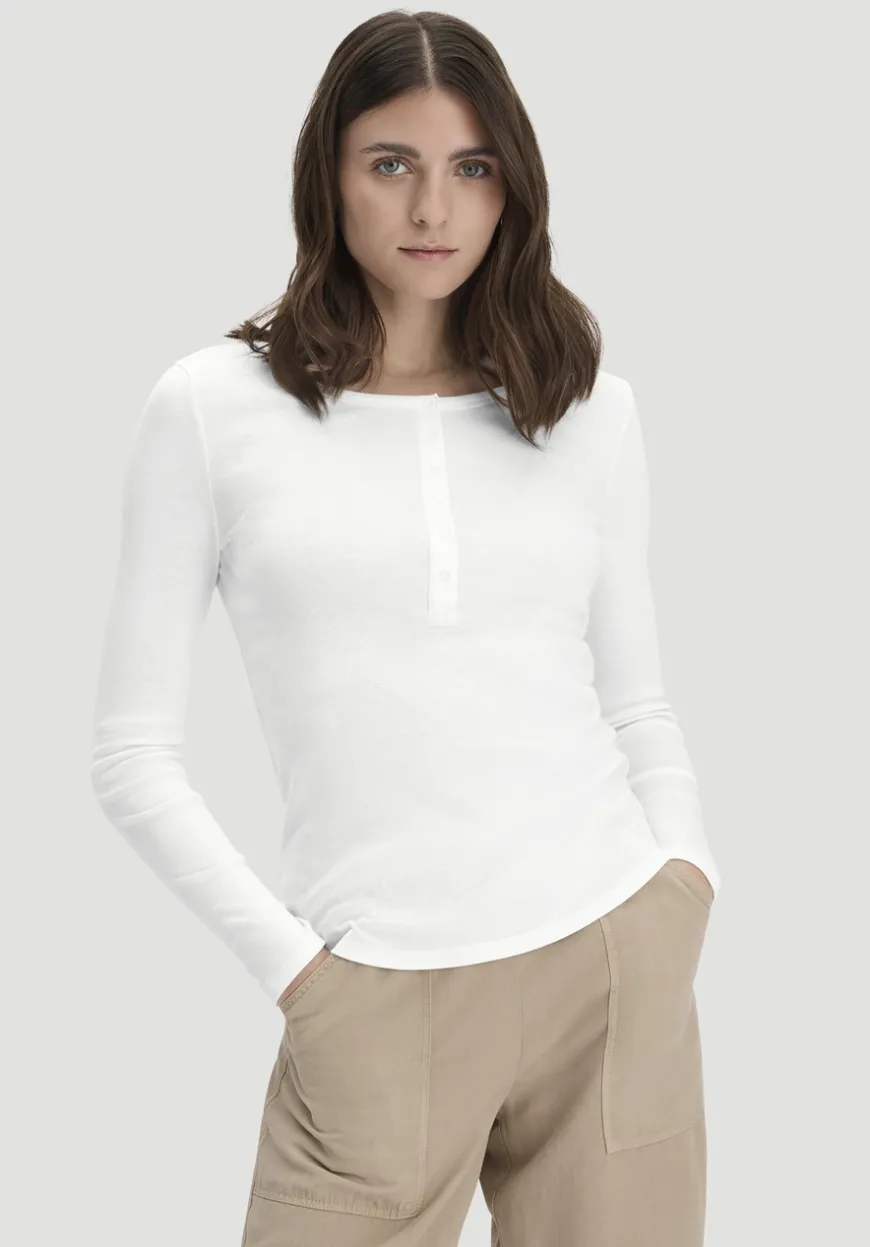 hessnatur Softrib Longsleeve Henley Fitted aus Bio-Baumwolle und Tencel™ Modal von|Damen Shirts & Tops