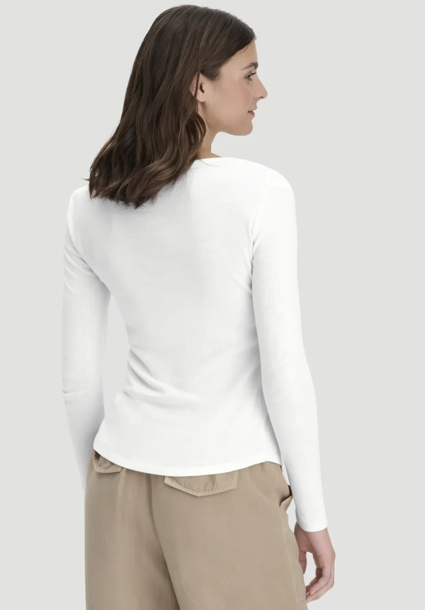hessnatur Softrib Longsleeve Henley Fitted aus Bio-Baumwolle und Tencel™ Modal von|Damen Shirts & Tops