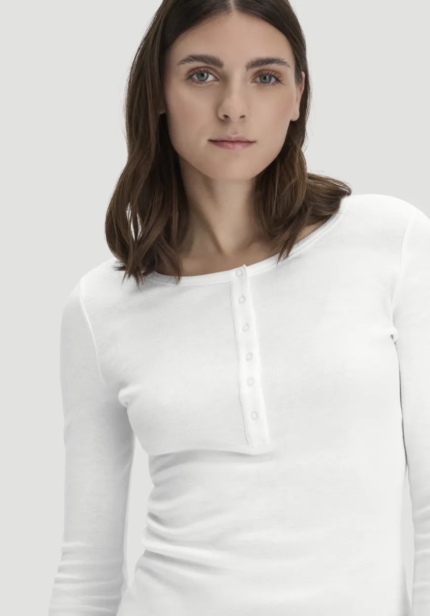 hessnatur Softrib Longsleeve Henley Fitted aus Bio-Baumwolle und Tencel™ Modal von|Damen Shirts & Tops