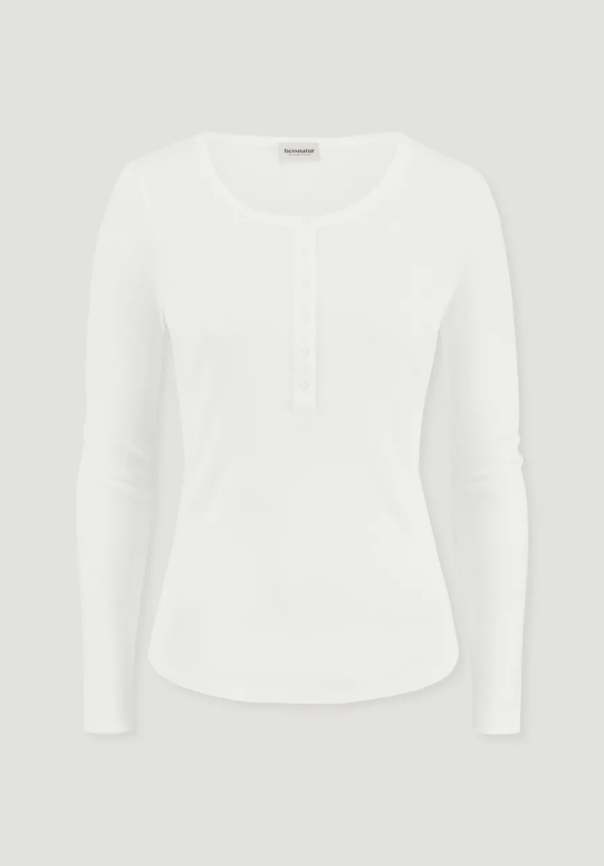 hessnatur Softrib Longsleeve Henley Fitted aus Bio-Baumwolle und Tencel™ Modal von|Damen Shirts & Tops