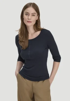 hessnatur Softrib Longsleeve Henley Fitted aus Bio-Baumwolle und Tencel™ Modal von|Damen Shirts & Tops