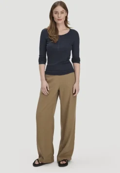 hessnatur Softrib Longsleeve Henley Fitted aus Bio-Baumwolle und Tencel™ Modal von|Damen Shirts & Tops