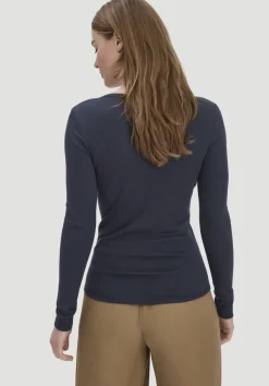 hessnatur Softrib Longsleeve Henley Fitted aus Bio-Baumwolle und Tencel™ Modal von|Damen Shirts & Tops