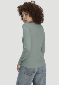hessnatur Softrib Longsleeve Henley Fitted aus Bio-Baumwolle und Tencel™ Modal von|Damen Shirts & Tops