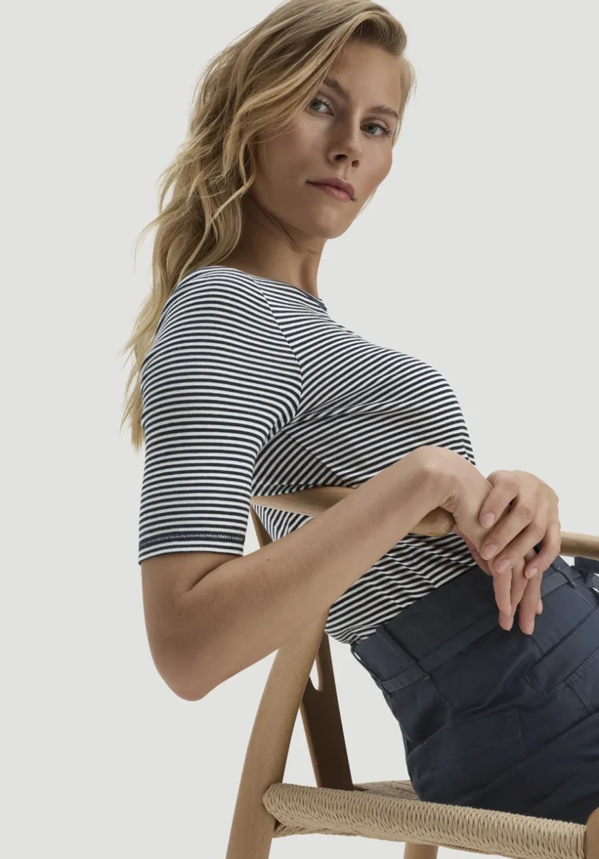 hessnatur Softrib Streifen T-Shirt Fitted aus Bio-Baumwolle und TENCEL™ Modal von|Damen Shirts & Tops
