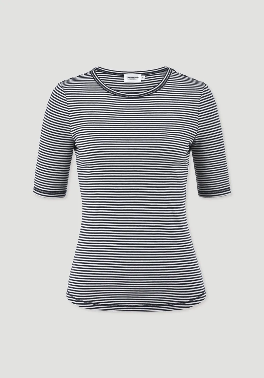 hessnatur Softrib Streifen T-Shirt Fitted aus Bio-Baumwolle und TENCEL™ Modal von|Damen Shirts & Tops