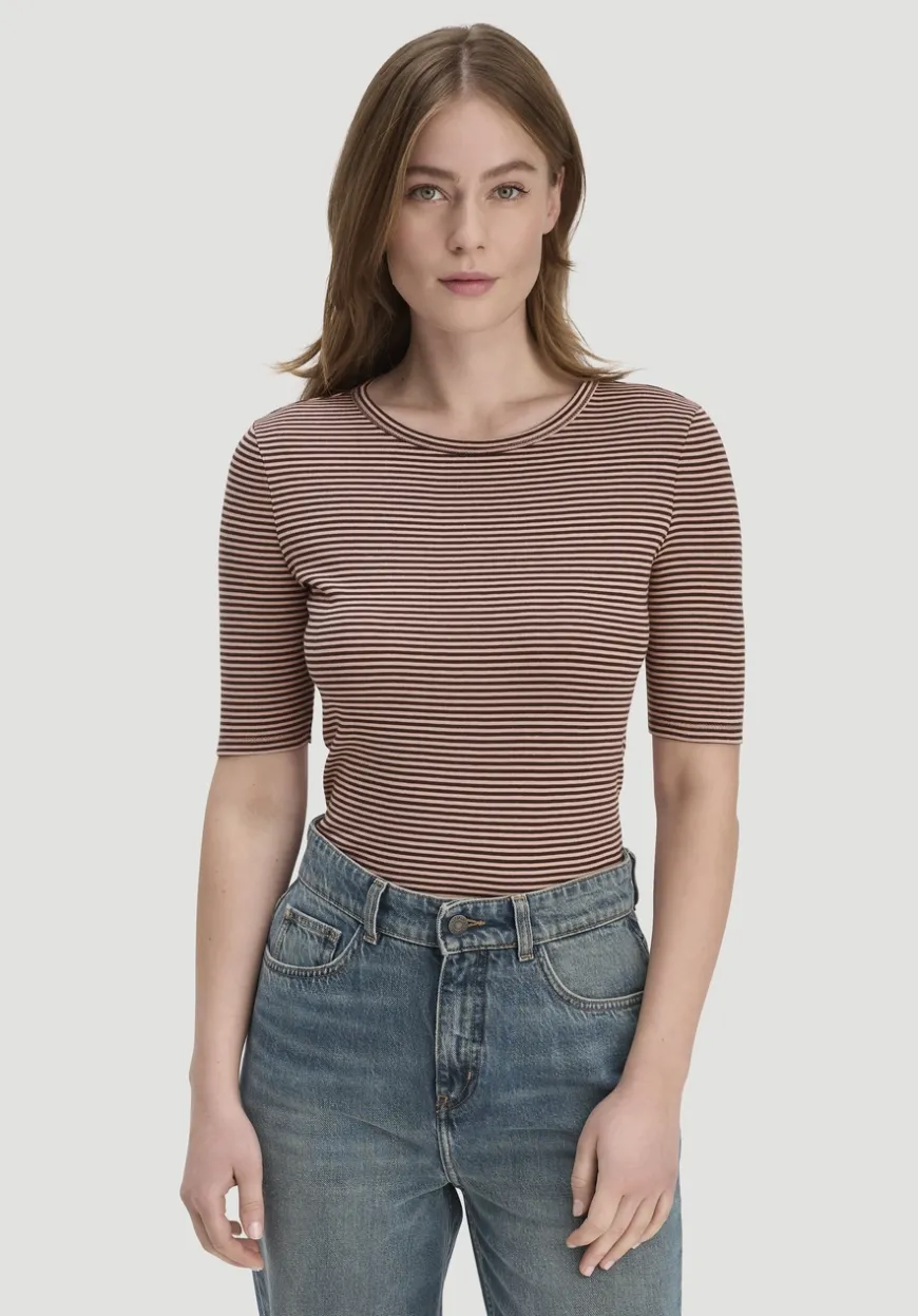 hessnatur Softrib Streifen T-Shirt Fitted aus Bio-Baumwolle und TENCEL™ Modal von|Damen Shirts & Tops