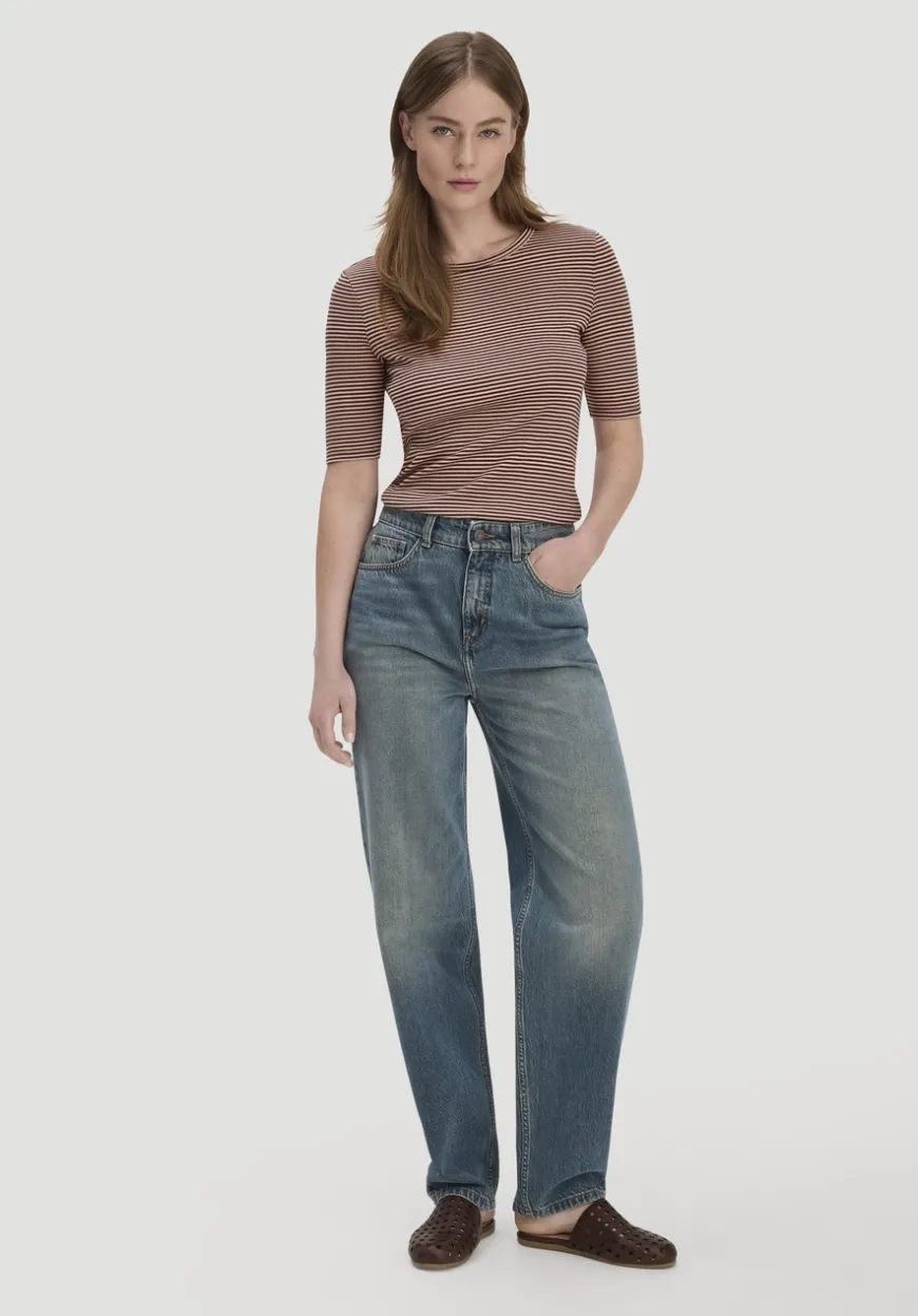 hessnatur Softrib Streifen T-Shirt Fitted aus Bio-Baumwolle und TENCEL™ Modal von|Damen Shirts & Tops