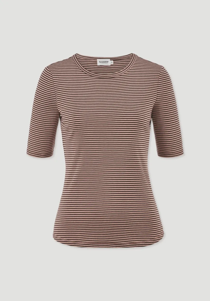 hessnatur Softrib Streifen T-Shirt Fitted aus Bio-Baumwolle und TENCEL™ Modal von|Damen Shirts & Tops