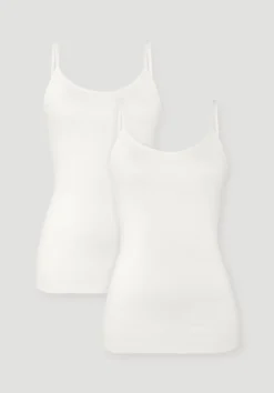 hessnatur Spaghetti-Top im 2er-Pack PURE COTTON aus reiner Bio-Baumwolle von|Damen Unterhemden|Unterhemden