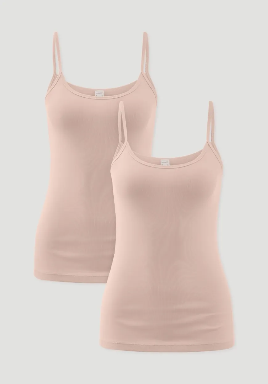 hessnatur Spaghetti-Top im 2er-Pack PURE COTTON aus reiner Bio-Baumwolle von|Damen Unterhemden|Unterhemden