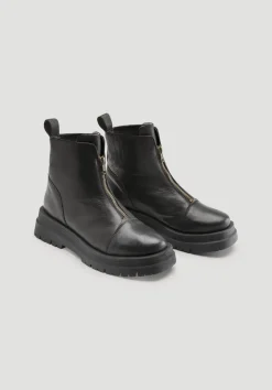 hessnatur Stiefelette mit Zipper aus chromfrei gegerbtem Leder von|Damen Schuhe