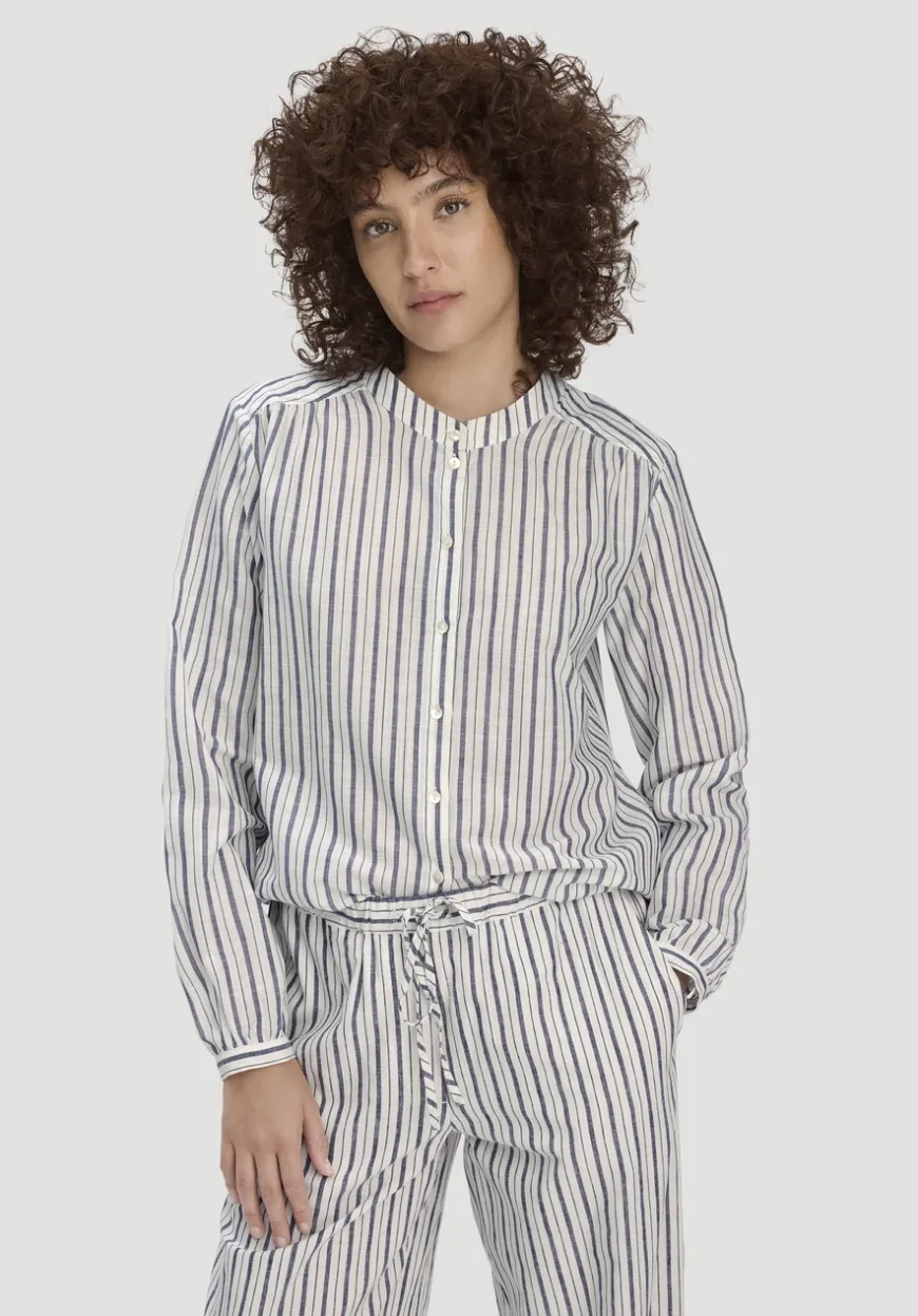 hessnatur Streifen Bluse Relaxed aus Bio-Baumwolle mit Leinen von|Damen Blusen