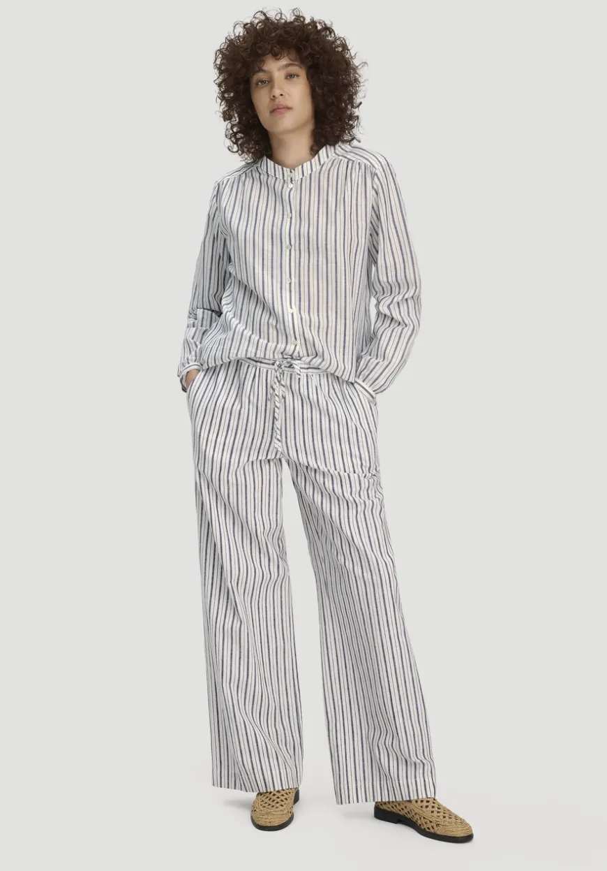 hessnatur Streifen Bluse Relaxed aus Bio-Baumwolle mit Leinen von|Damen Blusen