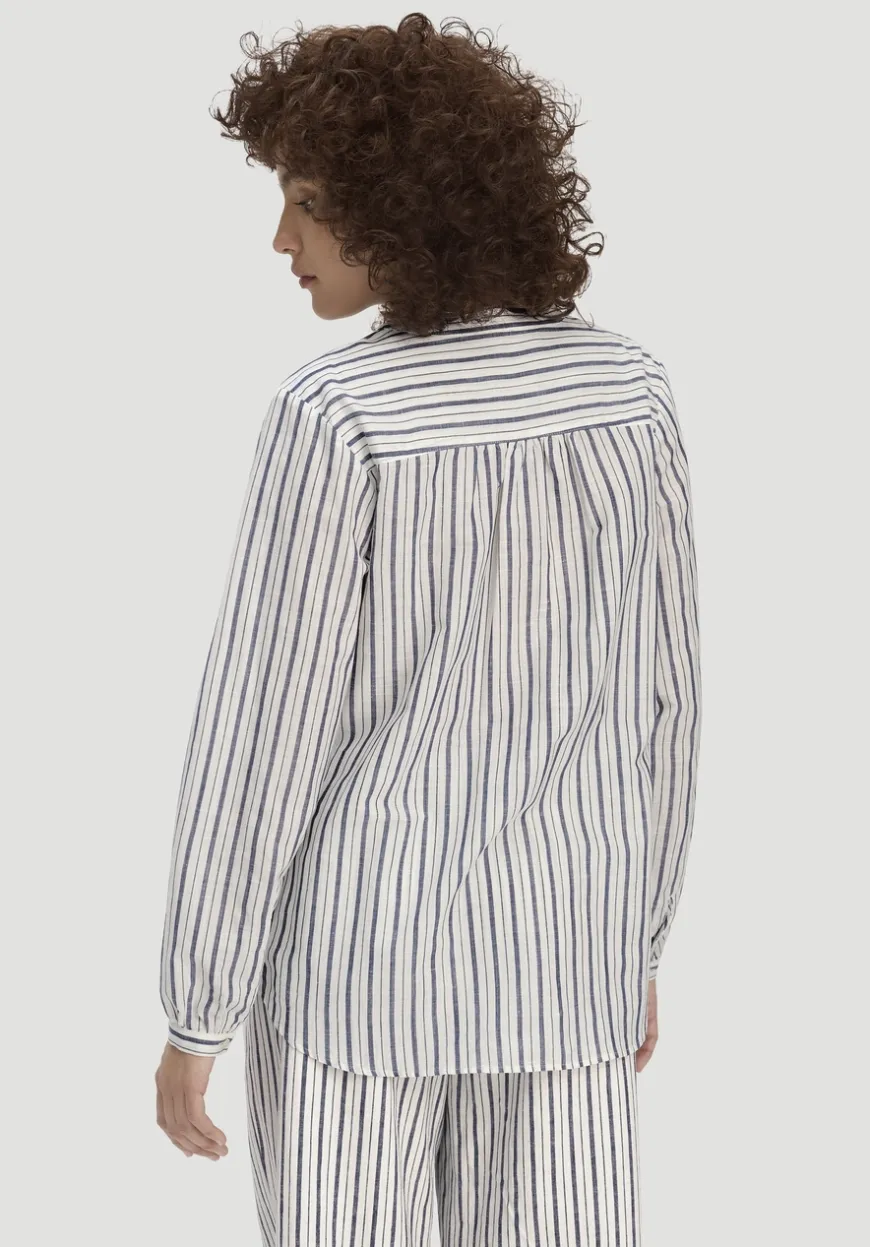 hessnatur Streifen Bluse Relaxed aus Bio-Baumwolle mit Leinen von|Damen Blusen