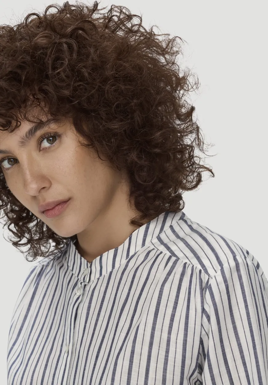 hessnatur Streifen Bluse Relaxed aus Bio-Baumwolle mit Leinen von|Damen Blusen
