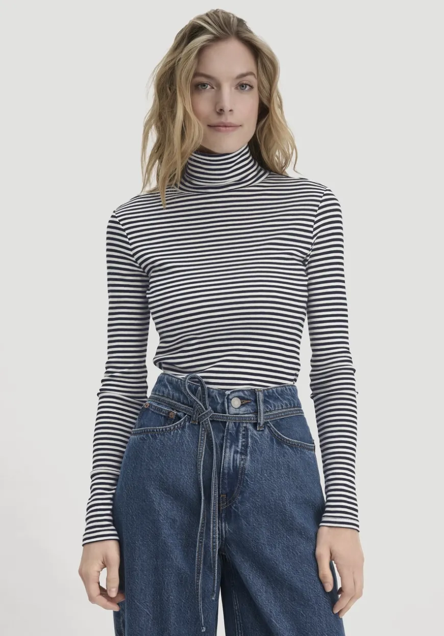 hessnatur Streifen Softrib Longsleeve Fitted aus Bio-Baumwolle und Modal von|Damen Shirts & Tops|T-Shirts