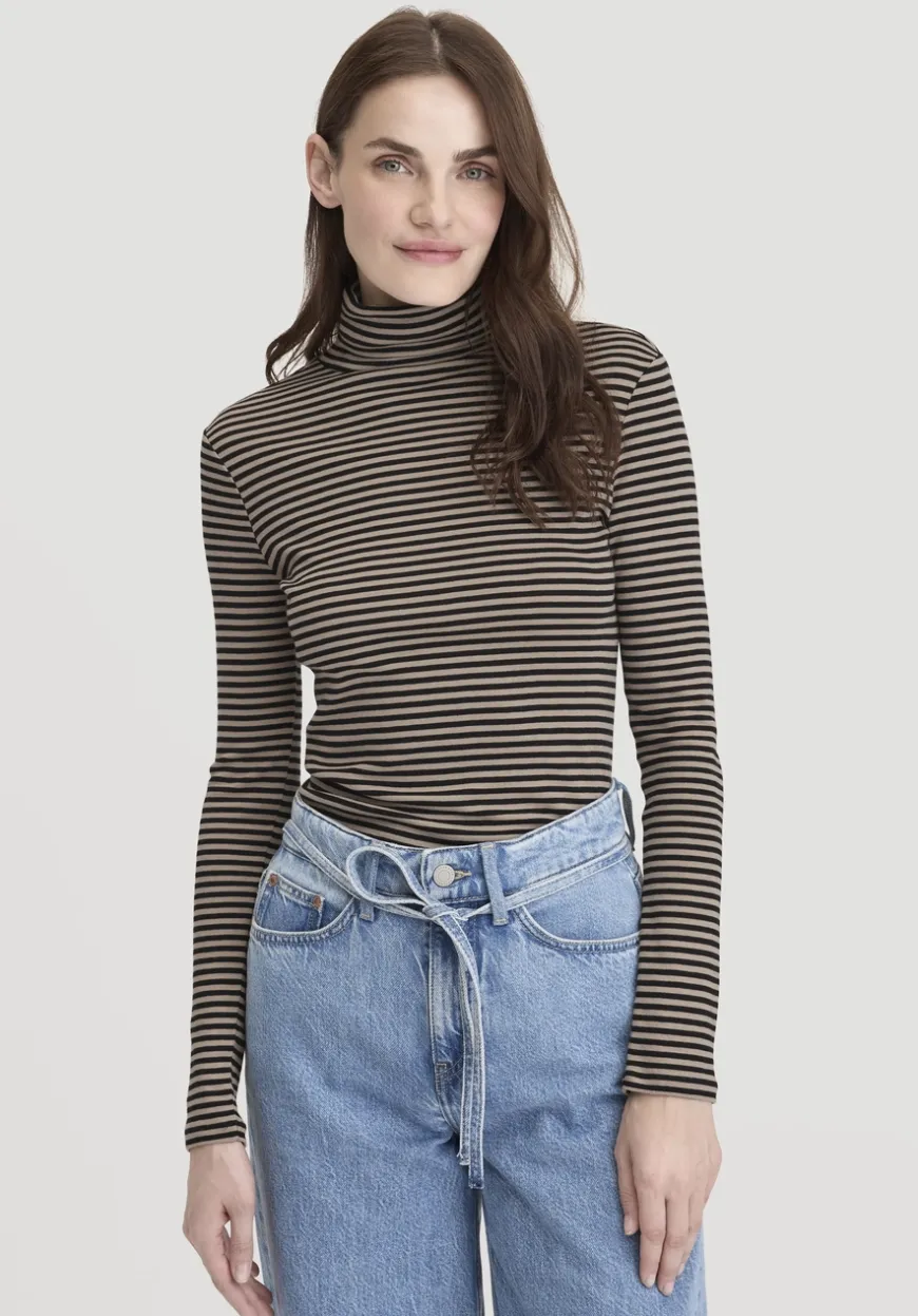 hessnatur Streifen Softrib Longsleeve Fitted aus Bio-Baumwolle und Modal von|Damen Shirts & Tops|T-Shirts