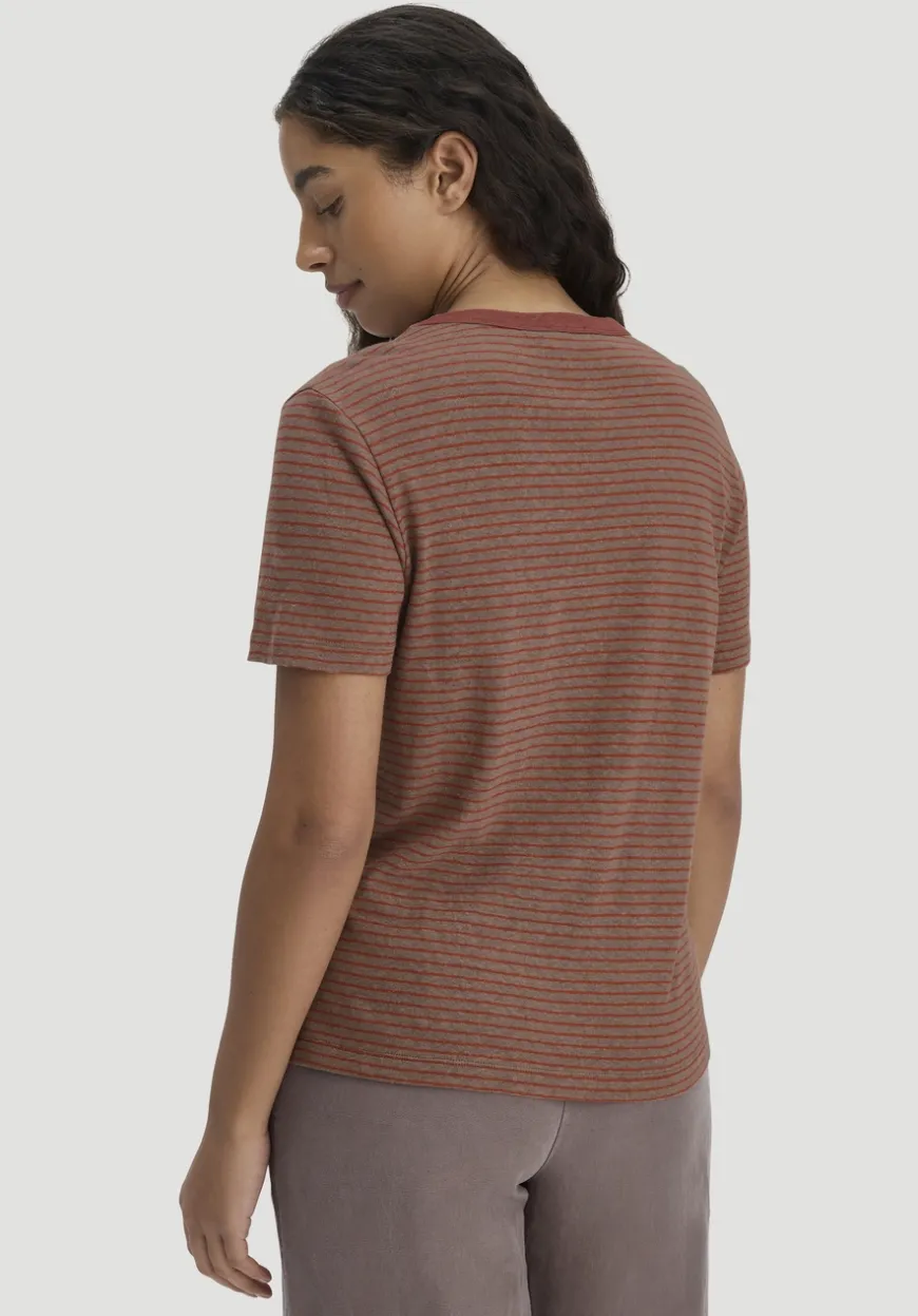 hessnatur Streifen T-Shirt Relaxed aus Leinen mit reiner Bio-Baumwolle von|Damen Shirts & Tops