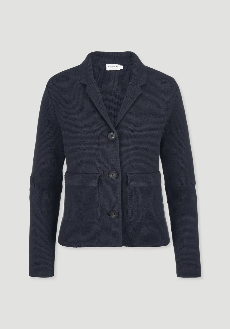 hessnatur Strick Blazer Regular aus Bio-Baumwolle mit Merinowolle von|Damen Blazer