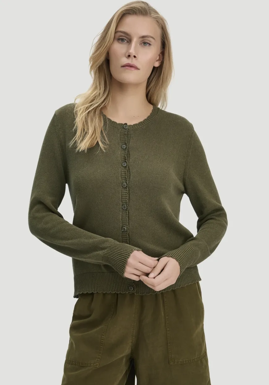 hessnatur Strick Jacke Regular aus Leinen mit Bio-Baumwolle und LENZING™ ECOVERO von|Damen Strickjacken