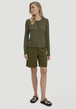 hessnatur Strick Jacke Regular aus Leinen mit Bio-Baumwolle und LENZING™ ECOVERO von|Damen Strickjacken