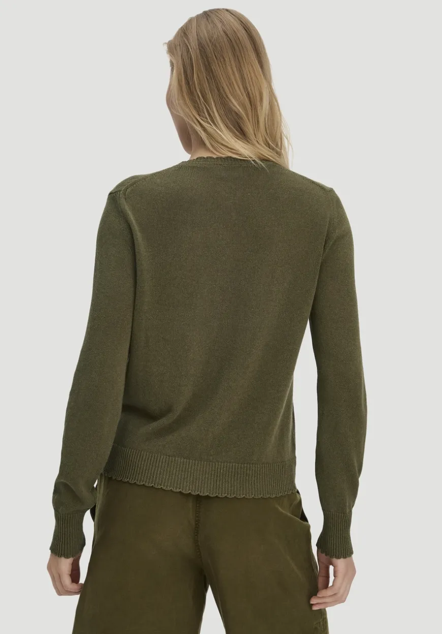 hessnatur Strick Jacke Regular aus Leinen mit Bio-Baumwolle und LENZING™ ECOVERO von|Damen Strickjacken