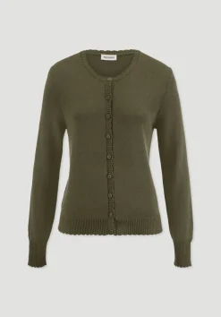 hessnatur Strick Jacke Regular aus Leinen mit Bio-Baumwolle und LENZING™ ECOVERO von|Damen Strickjacken