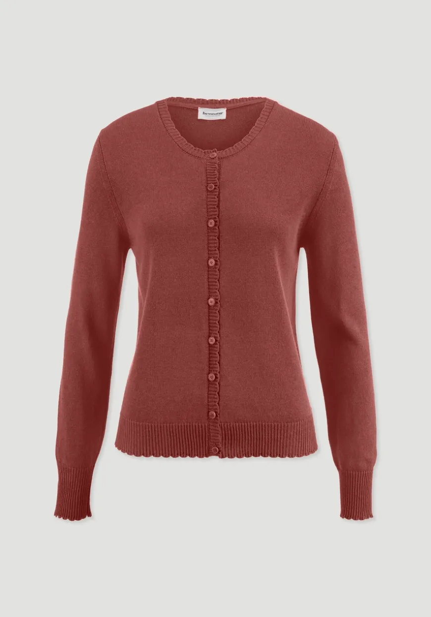 hessnatur Strick Jacke Regular aus Leinen mit Bio-Baumwolle und LENZING™ ECOVERO von|Damen Strickjacken