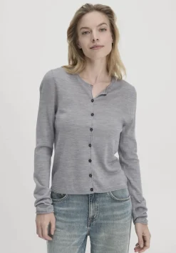 hessnatur Strick Jacke Regular aus reiner Bio-Merinowolle von|Damen Strickjacken|T-Shirts